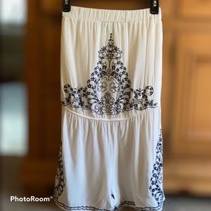 Solitaire Swim Embroidered Romper Swim Cover Up